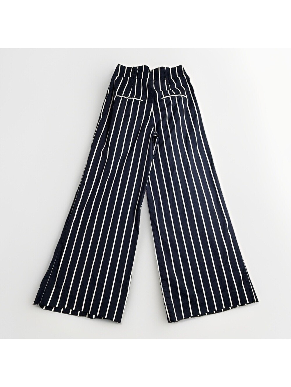 New Veronica Beard Pants Sz 8 Maliyah Cotton High Rise Wide Leg Blue NO BELT! - Picture 3 of 8